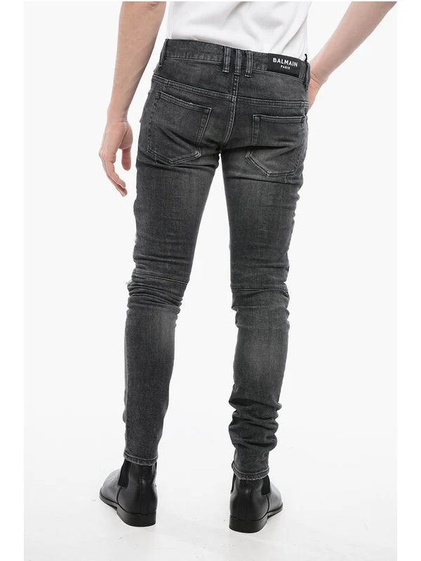 Balmain Gray Denim Pants - Image 2