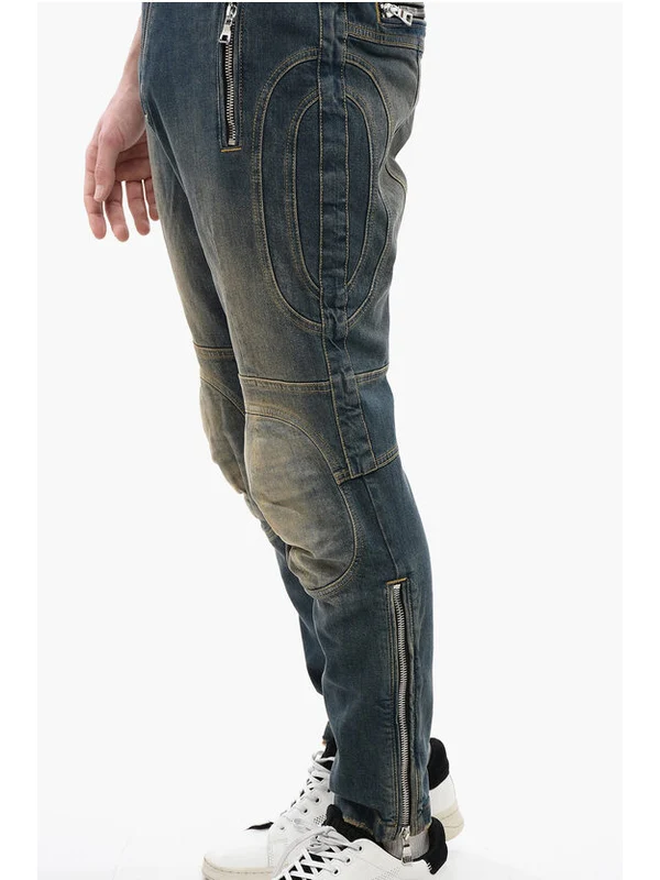 Balmain Navy Denim Pants - Image 3