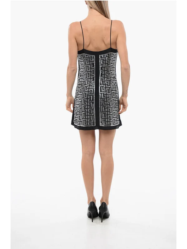 Monogram Rhinestone Embellished Sleeveless Dress - Image 2