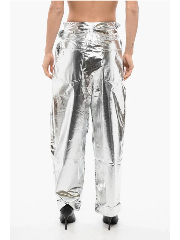 Belt Pleated Turn-up Pants - Image 2