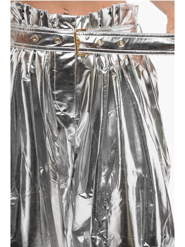 Belt Pleated Turn-up Pants - Image 3