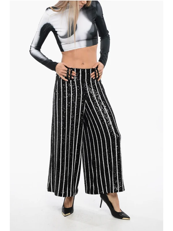 Stripe Sequin Pants - Image 4