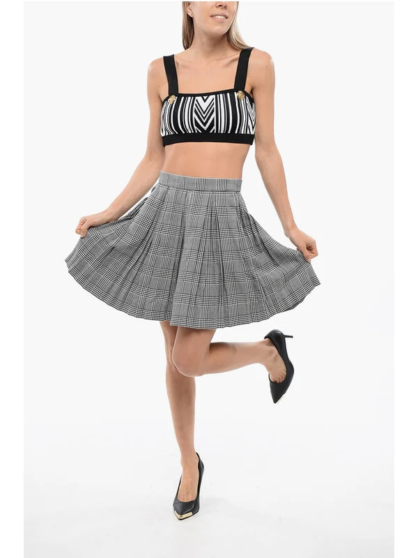 Pleated Wool Blend Skirt - Image 4