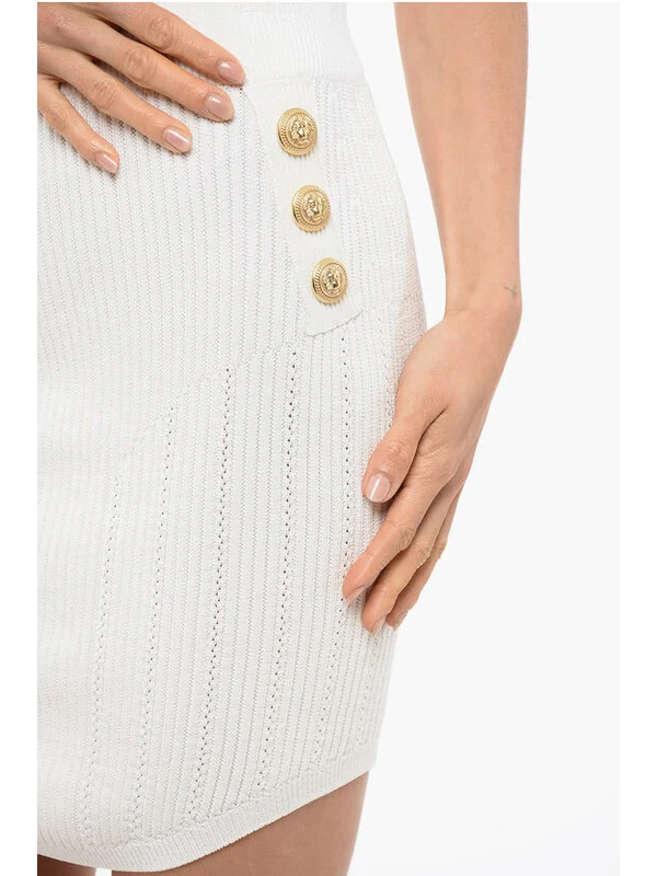 Logo Button Knit Skirt - Image 3