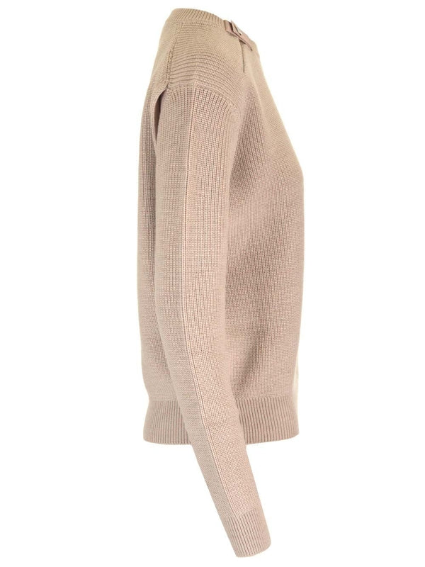 Patch Pocket Crewneck Wool Sweater - Image 3