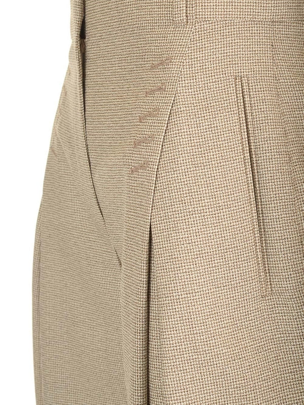 Micro Check Wool Trousers - Image 5