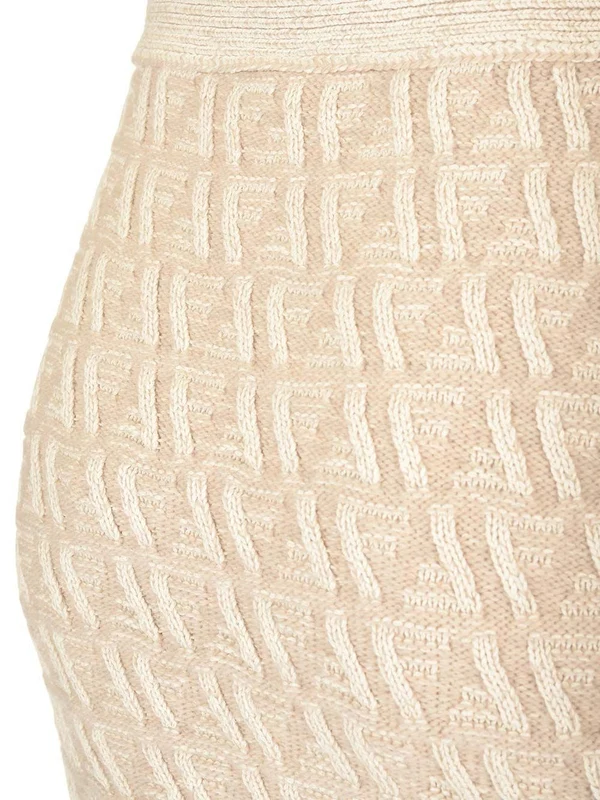 FF Jacquard Pattern Wool Cashmere Skirt - Image 5
