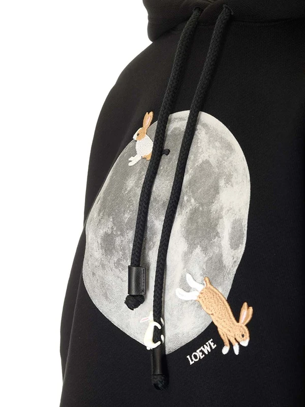 Moon Printed Relaxed Fit Hoodie - Image 4