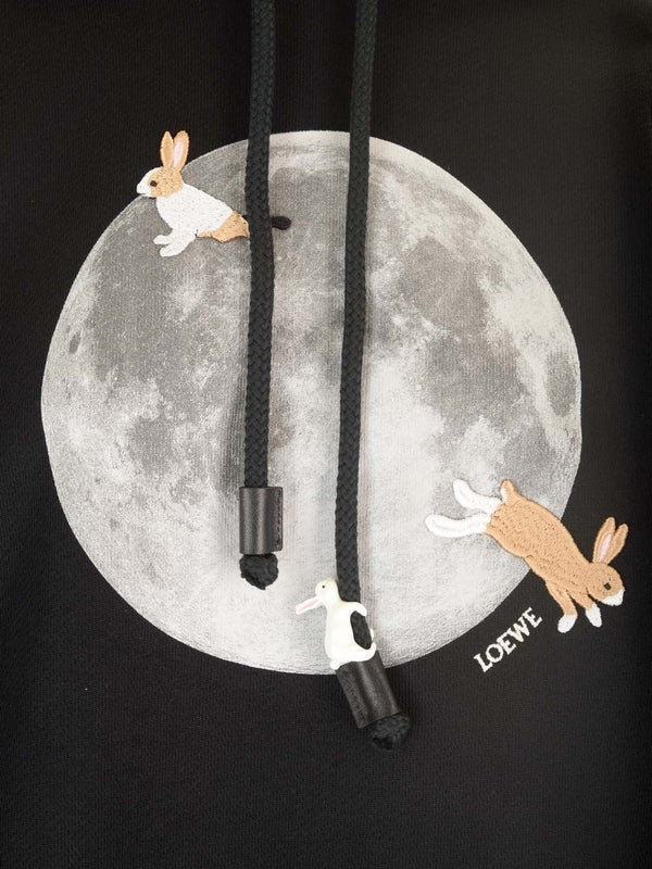 Moon Printed Relaxed Fit Hoodie - Image 5
