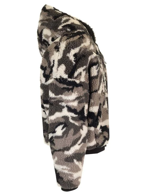 Camouflage Fleece Hooded Jacket - Image 3