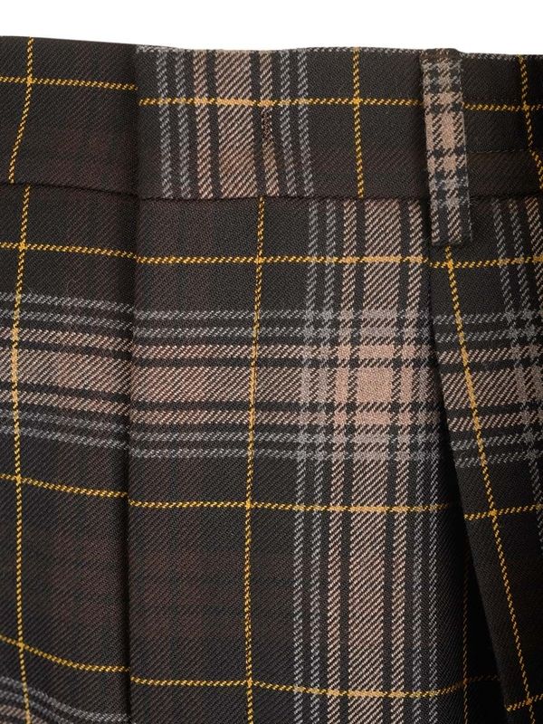 Tartan Check Pattern Wool Trousers - Image 3