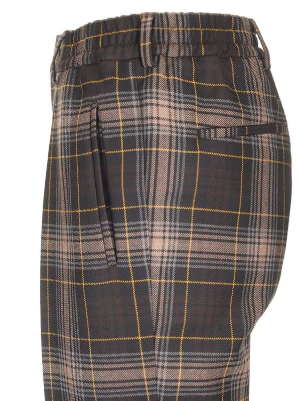 Tartan Check Pattern Wool Trousers - Image 4