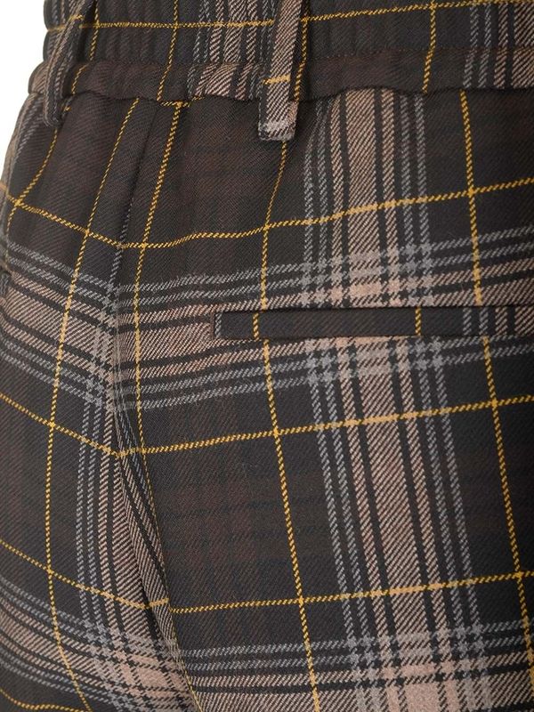 Tartan Check Pattern Wool Trousers - Image 6