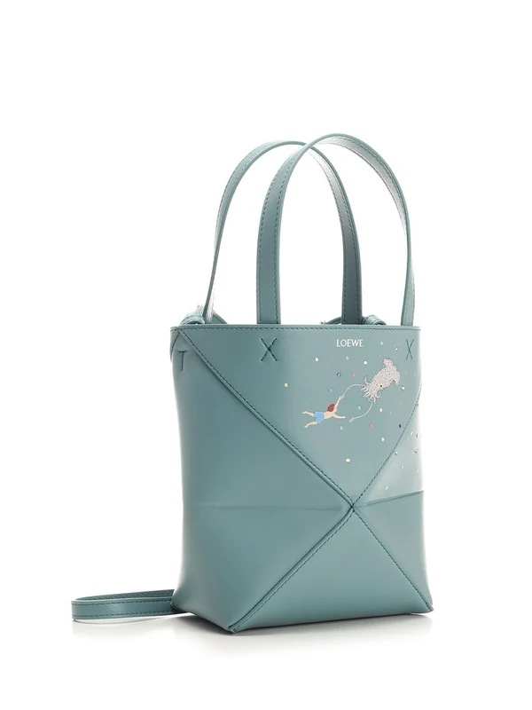 Puzzle Fold Mini Leather Tote Bag - Image 2