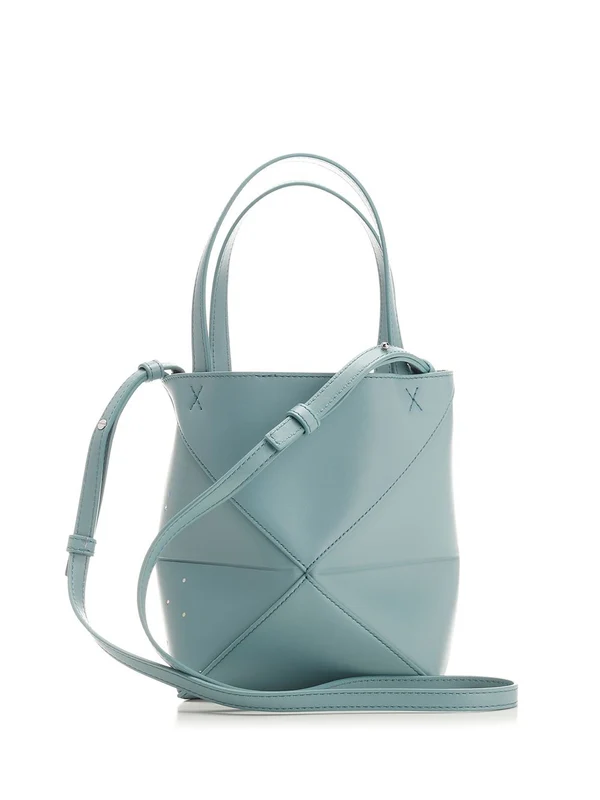 Puzzle Fold Mini Leather Tote Bag - Image 3