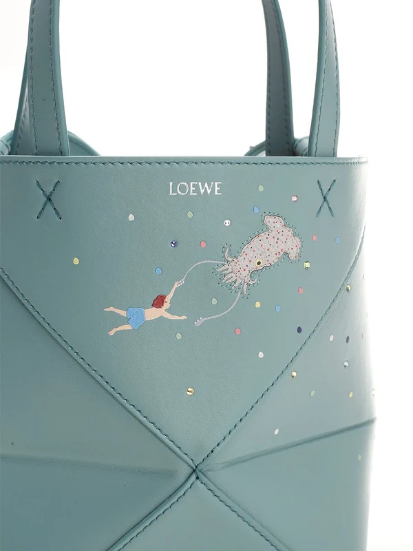 Puzzle Fold Mini Leather Tote Bag - Image 5