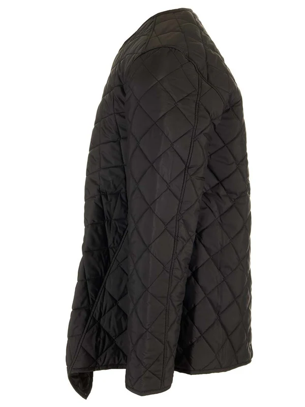 Asymmetric Logo Label Quilted Vest - Image 3