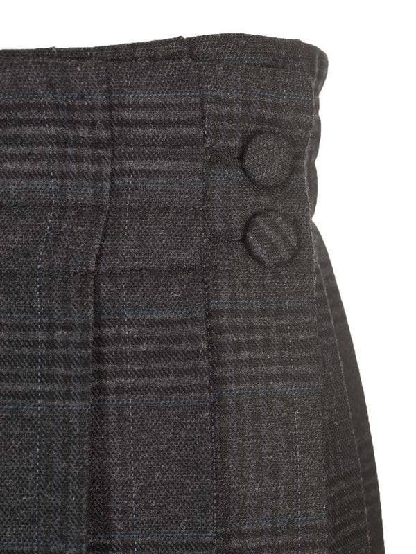 Suiting Check Pattern Pleated Skirt - Image 4