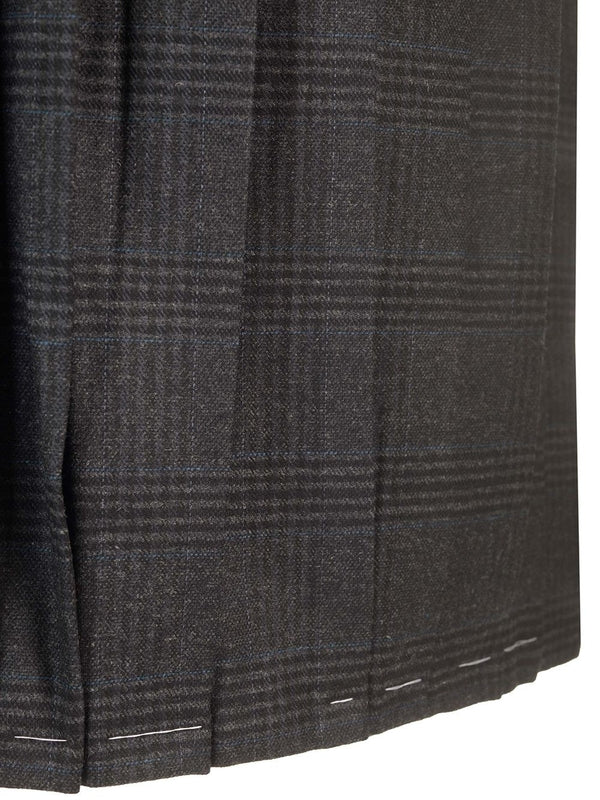 Suiting Check Pattern Pleated Skirt - Image 5