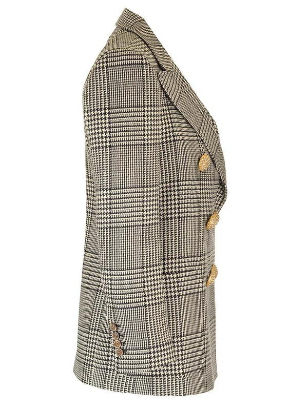 Houndstooth Wool Tailored Jacket - Image 3