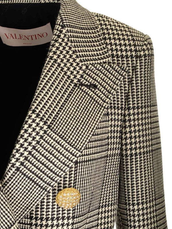 Houndstooth Wool Tailored Jacket - Image 4