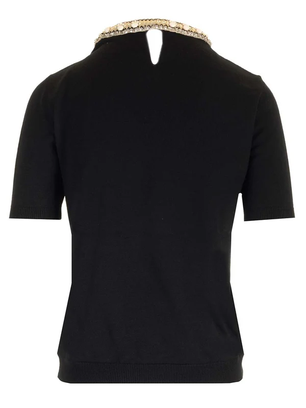Sequin Wool Short Sleeve Sweater - Image 2