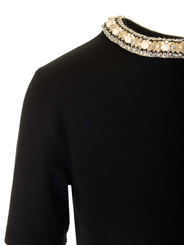 Sequin Wool Short Sleeve Sweater - Image 3