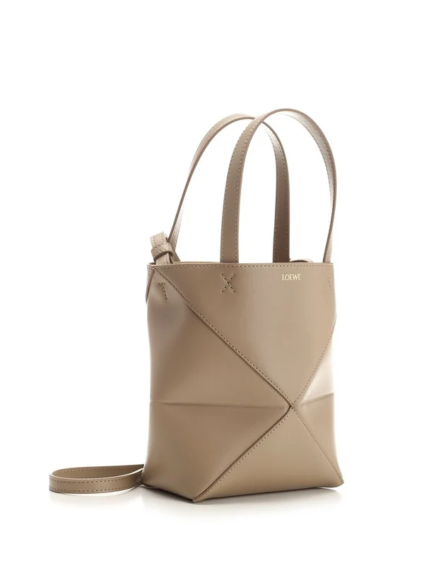 Puzzle Fold Mini Leather Tote Bag - Image 2