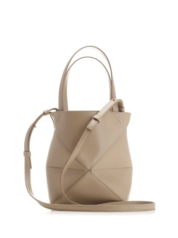 Puzzle Fold Mini Leather Tote Bag - Image 3