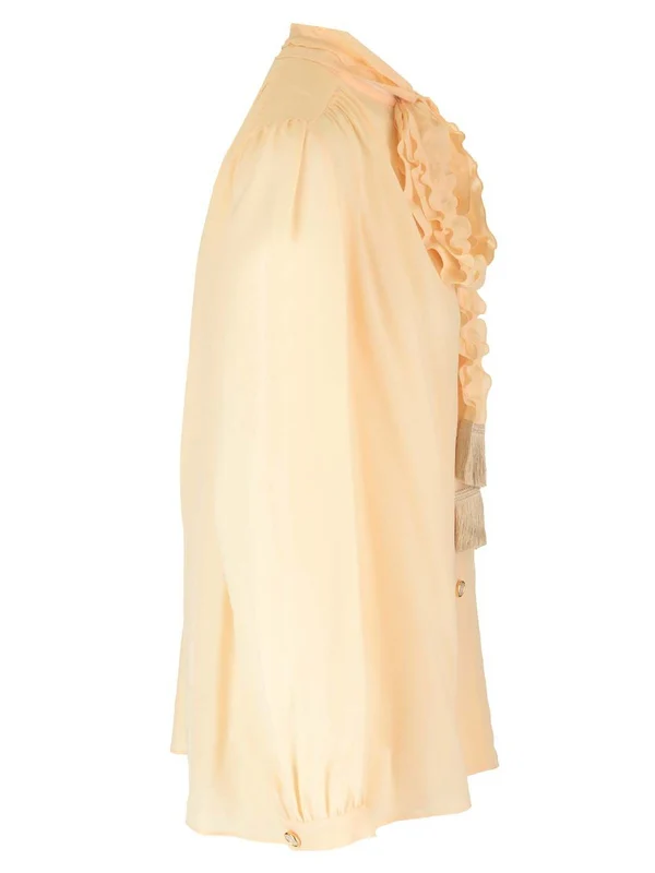 Ruffle Trim Silk Shirt - Image 2