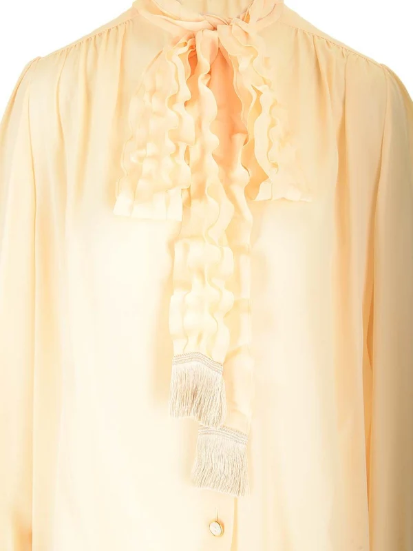 Ruffle Trim Silk Shirt - Image 4