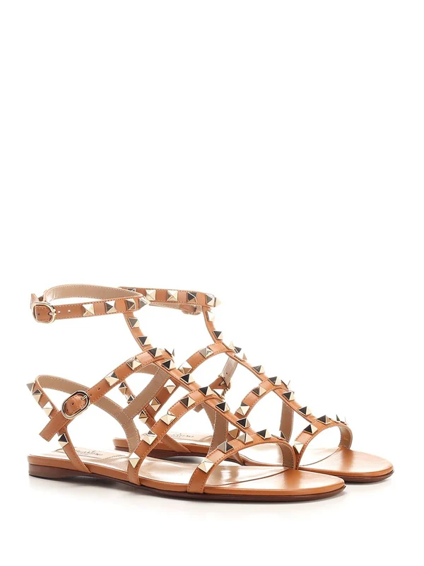 Rockstud Gladiator Leather Sandals - Image 2