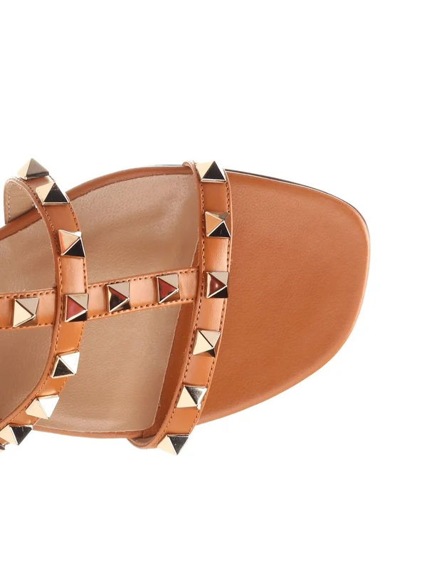 Rockstud Gladiator Leather Sandals - Image 4