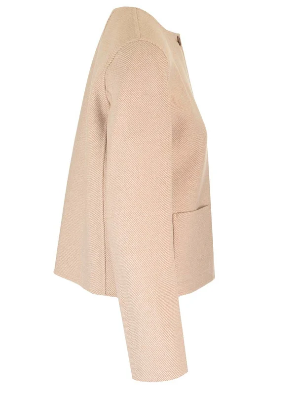Straight Short Wool Cashmere Jacket - Image 3