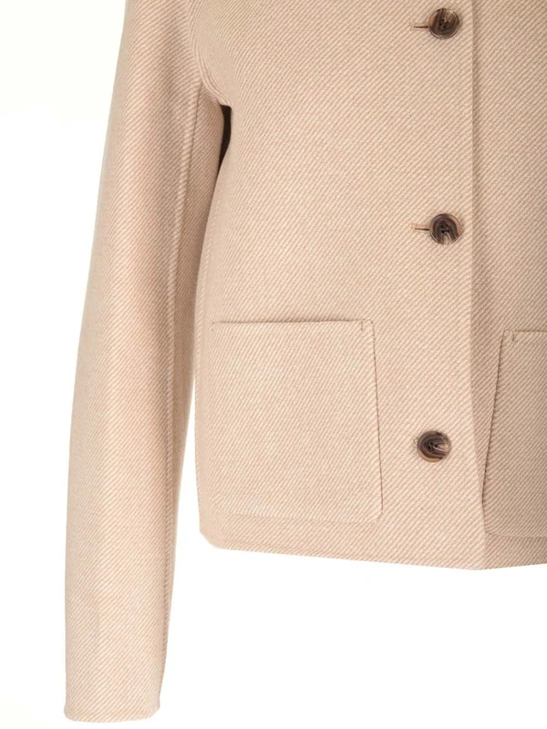 Straight Short Wool Cashmere Jacket - Image 4