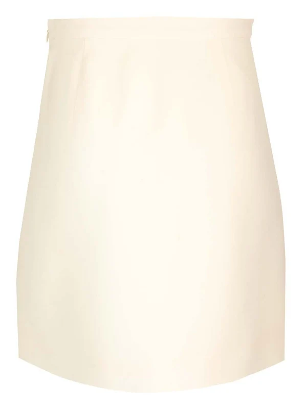 Jewel Button Wool Silk Mini Skirt - Image 2