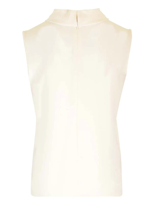 High-Neck Silk Sleeveless Top - Image 2