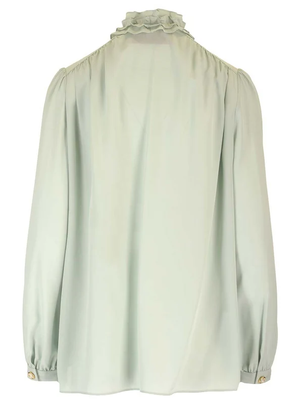 Ruffle Trim Silk Shirt - Image 2