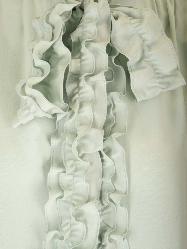Ruffle Trim Silk Shirt - Image 4