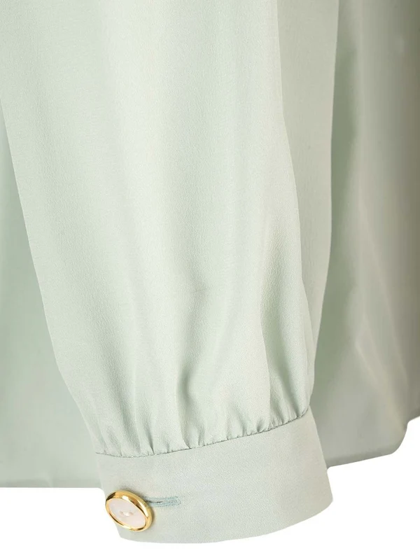 Ruffle Trim Silk Shirt - Image 7