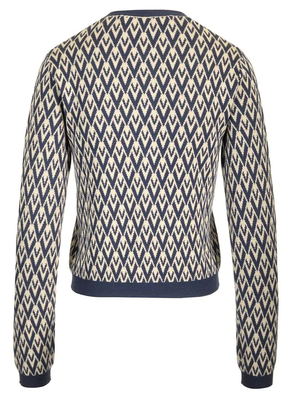 Toute La V Crewneck Wool Cardigan - Image 2