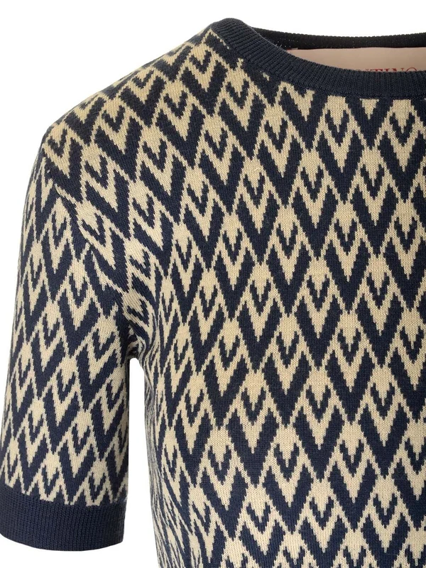 Toute La V Wool Short Sleeve Sweater - Image 3