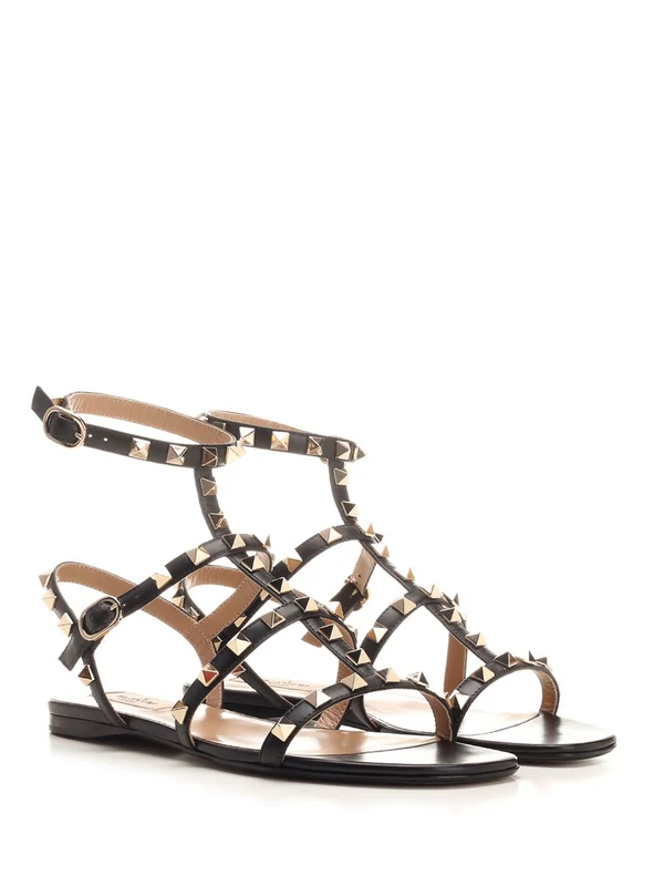 Rockstud Gladiator Leather Sandals - Image 2