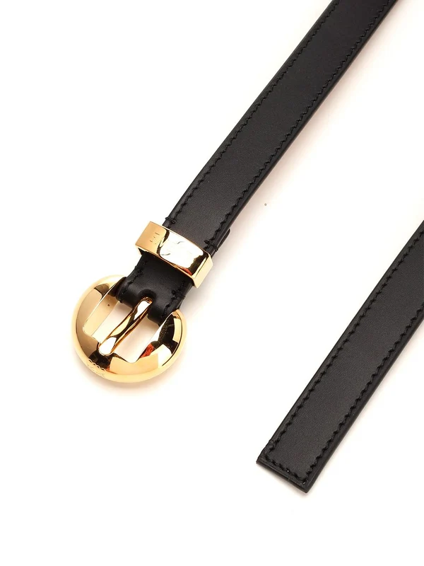 Pebble Metal Buckle Leather Belt - Image 2