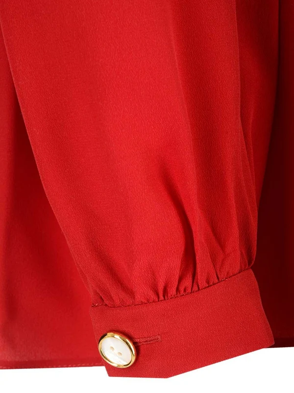 Ruffle Trim Silk Shirt - Image 7