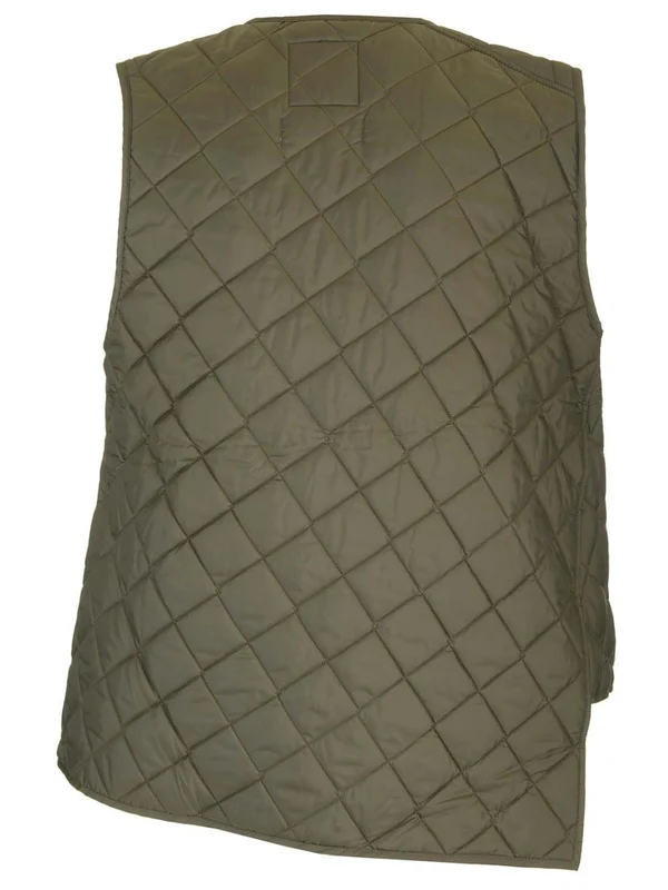 Asymmetric Logo Label Quilted Vest - Image 2