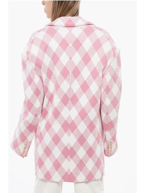 Gingham Check Single-breasted Coat - Image 2