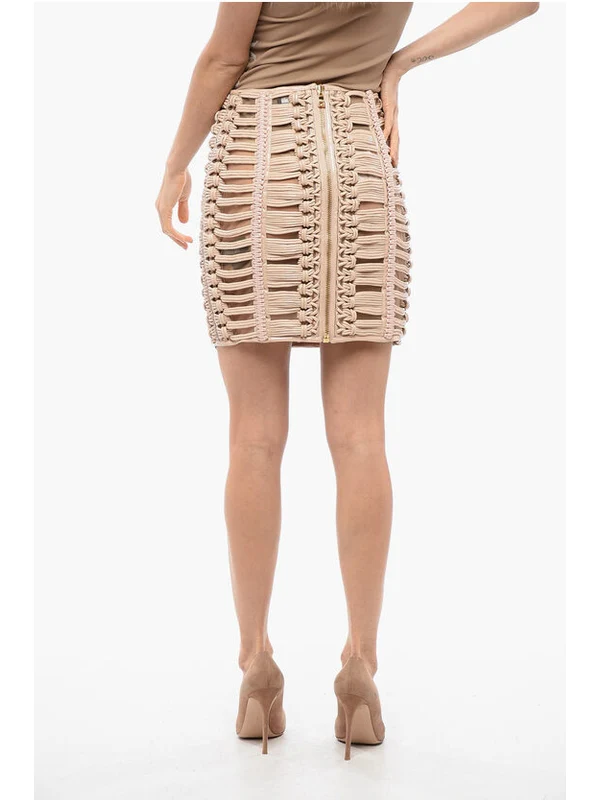 Openwork Braided Mini Skirt - Image 2