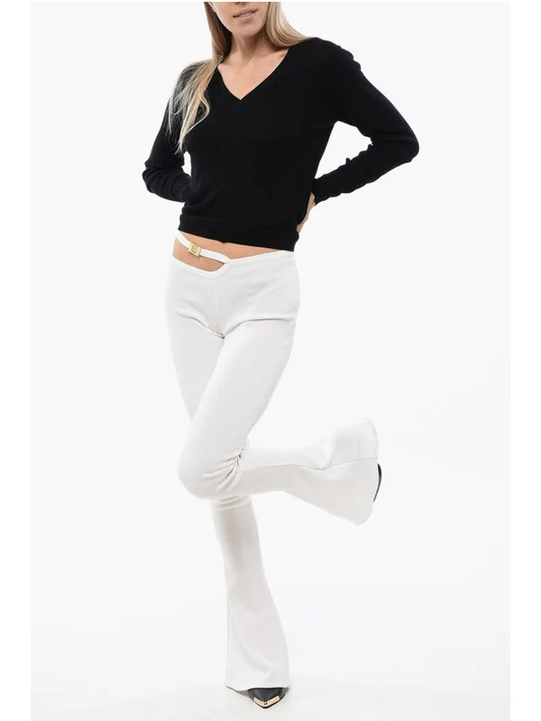 Logo Cut-out Flare Pants - Image 4
