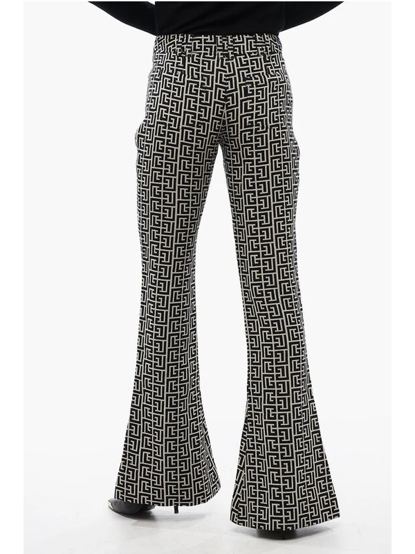 Monogram Flare Wool Pants - Image 4